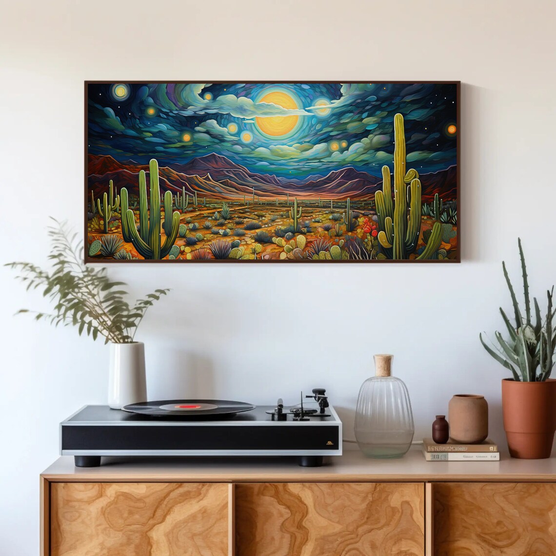 Sonoran Desert Night Cactus Art Print, Mexican Desert - Image 3