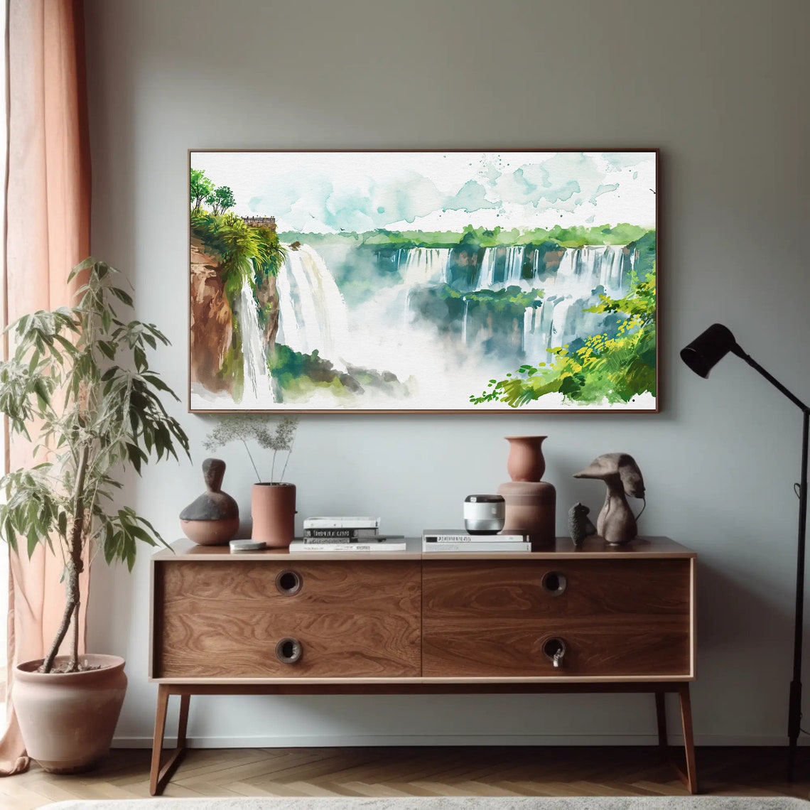 Iguazu Falls Waterfalls Mist Watercolor Natural Wonder Poster - Image 5