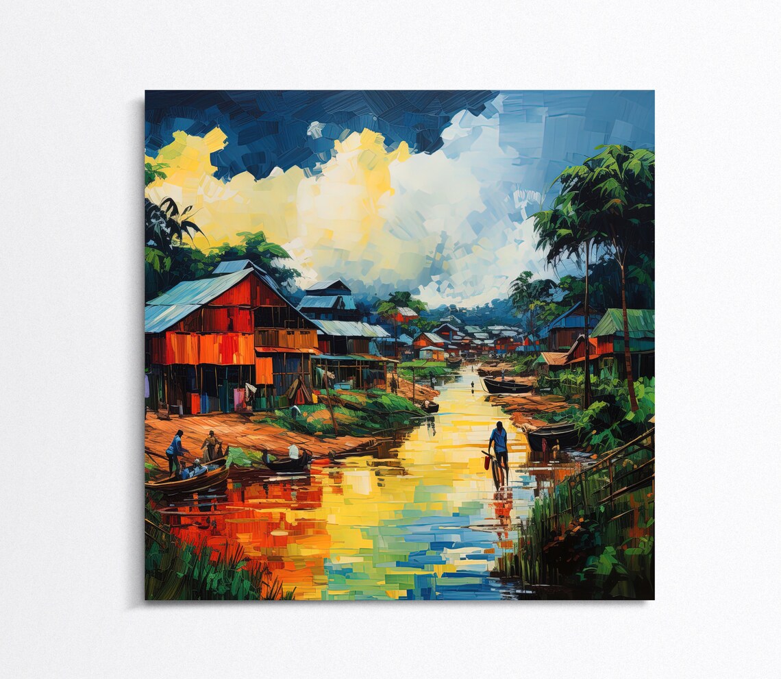 Village Art Print Bangladesh Village And Poster For Home Decor Wall Art Bangladesh Art Print - Image 5