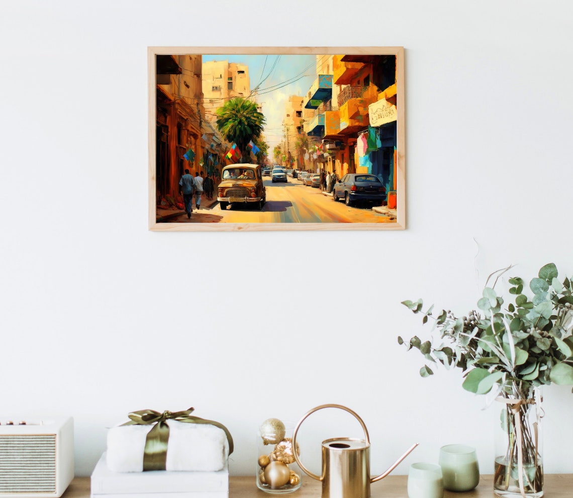 Lahore Painting Pakistan Wall Art Lahore Cityscape Asia Print Pakistani Painting Pakistani Home Decor Pakistan Print Pakistani Street - Image 4