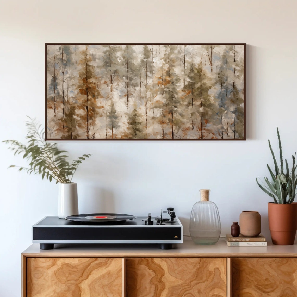 Winter Tree Landscape Oil Painting Impressionist Forest Art Winter Wall Art Landscape Art Home Decor - Image 3