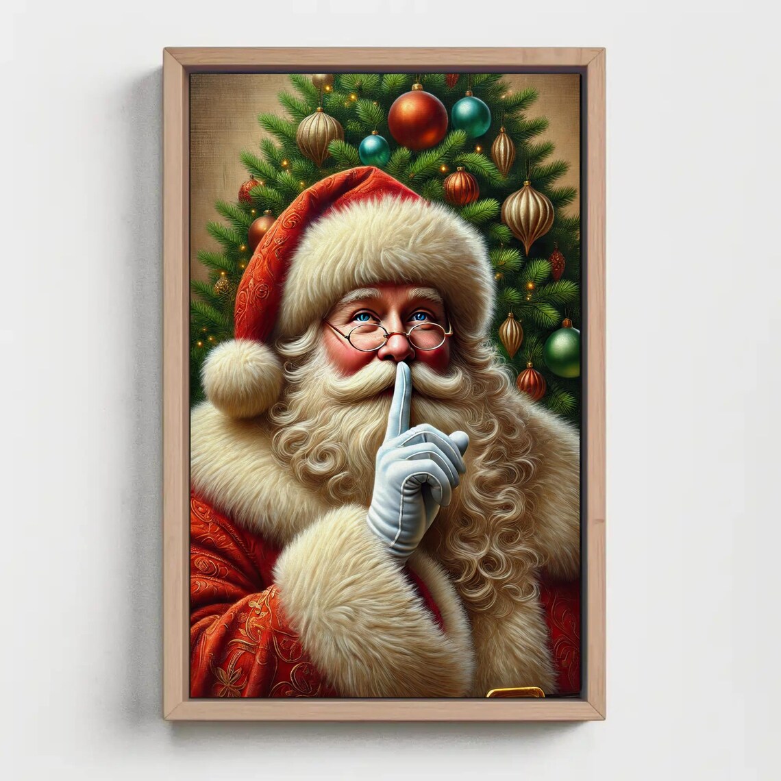 Santa Claus Christmas Wall Art Print, Whimsical - Image 2