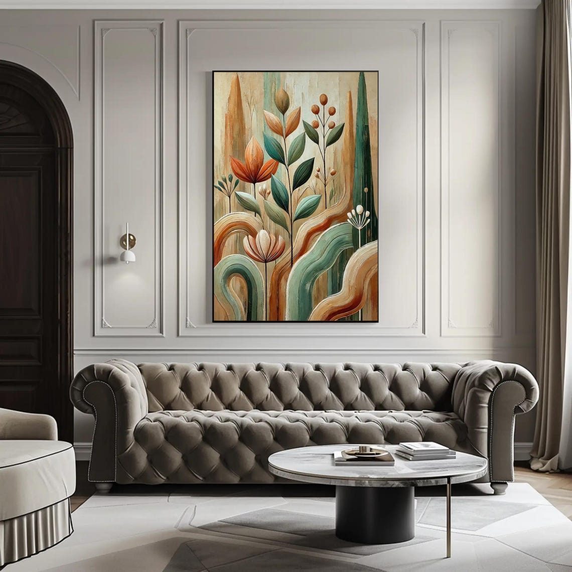 Abstract Boho Botanical in Earthy Terracotta and Sage Tones Poster - Image 3