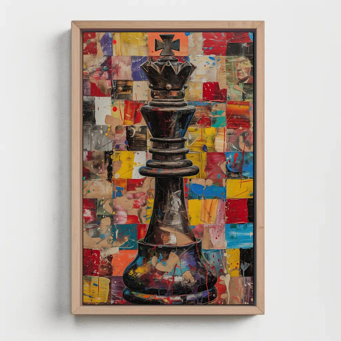 Chess King Abstract Art Print, Man Cave Decor - Image 5