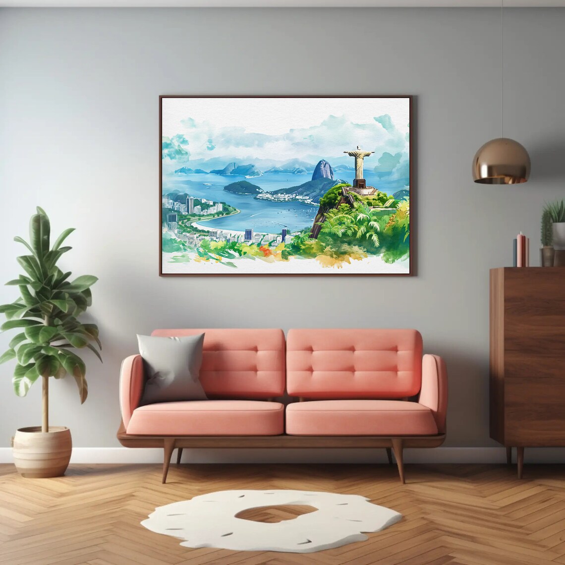 Rio De Janeiro Christ The Redeemer Watercolor Art Print - Image 2