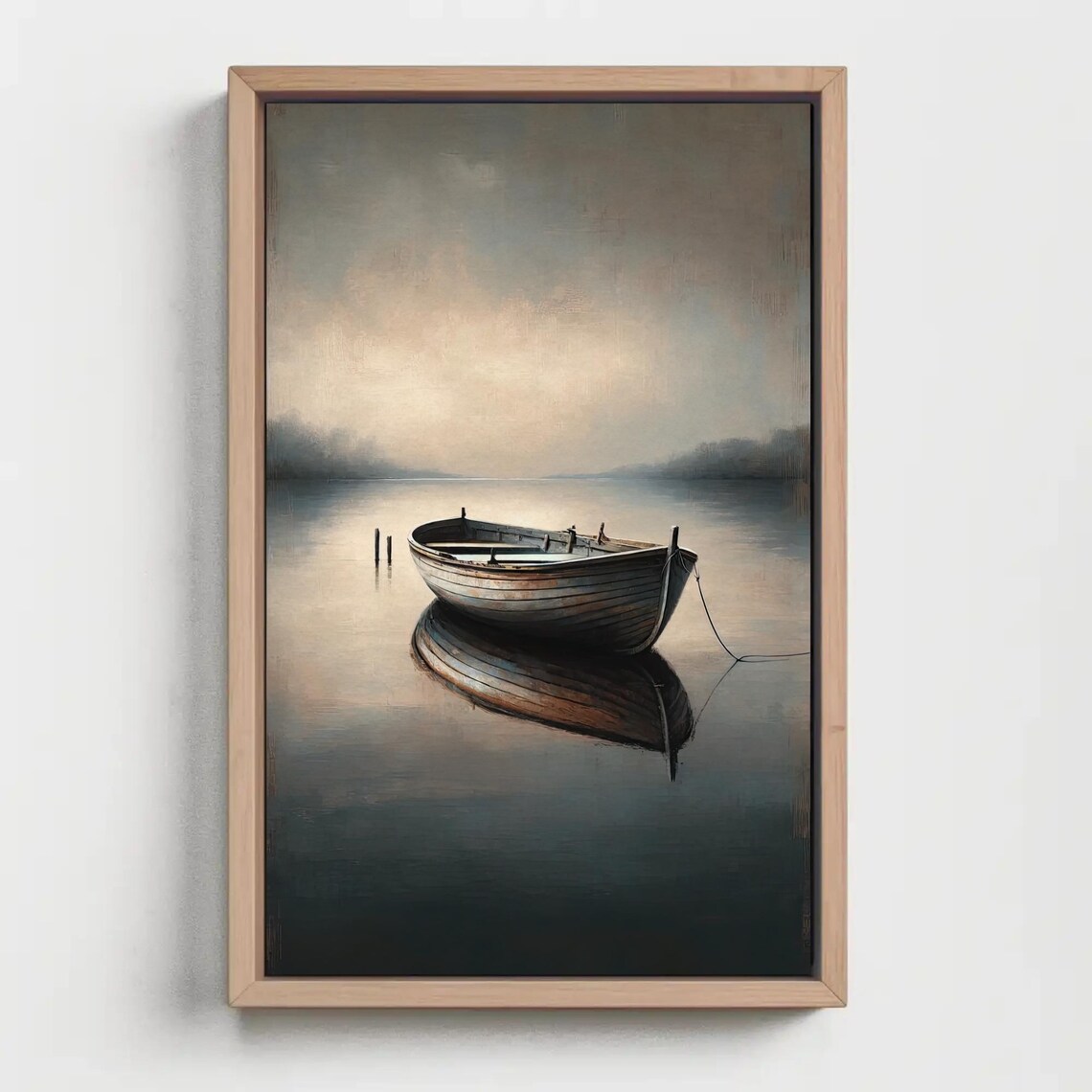 Boat Painting Nautical Art Print, Cabin Style Lake House Decor - Image 3
