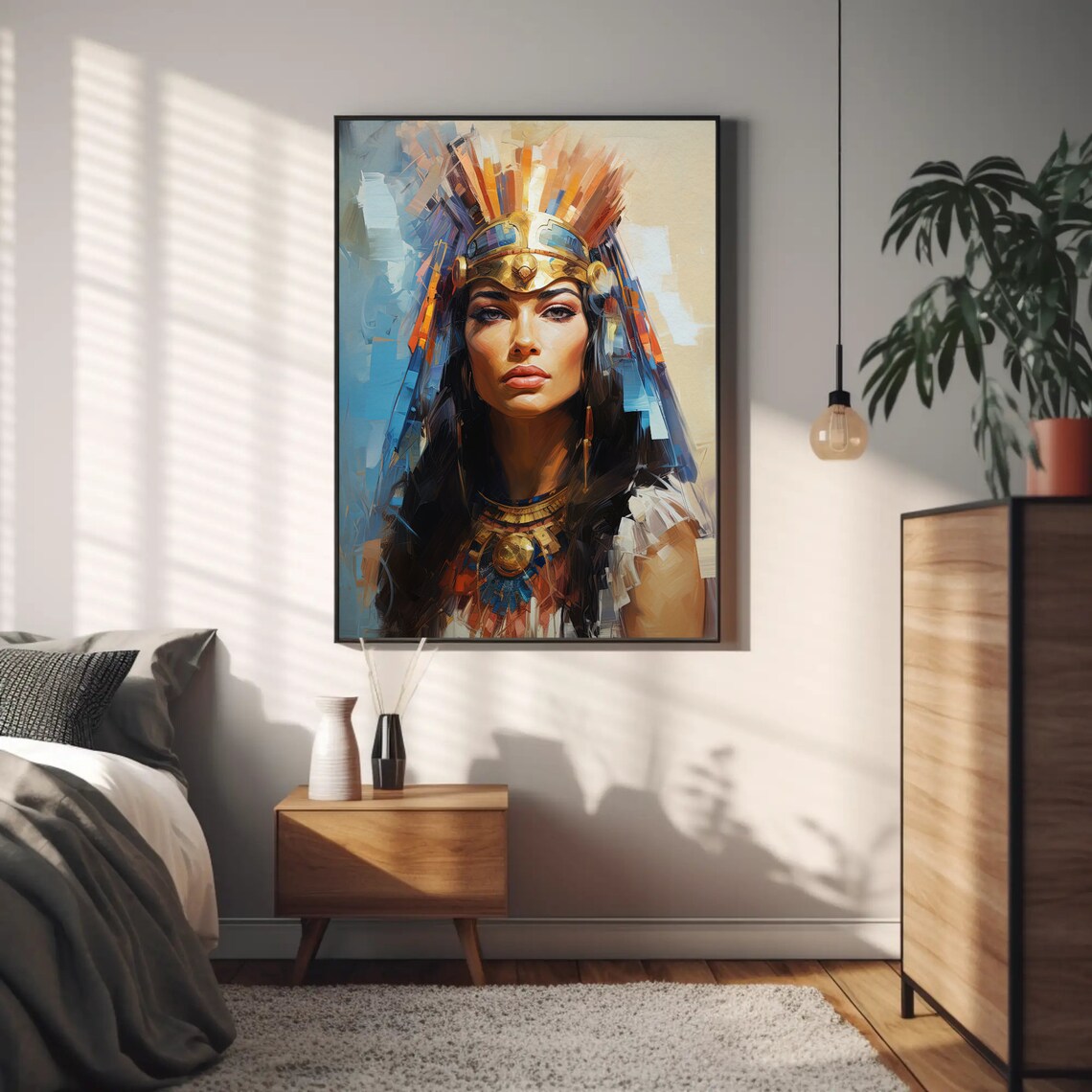 Cleopatra Egyptian Queen Abstract Portrait Painting Art Poster - Image 3