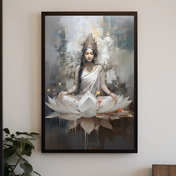 Goddess Lakshmi Abstract Poster Print, Hindu Art