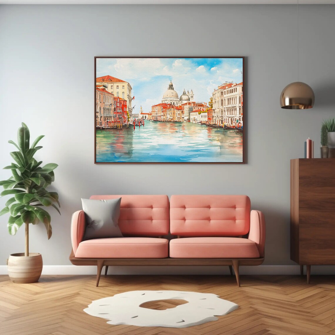Venice Grand Canal Palazzos Classic Watercolor Cityscape Poster - Image 3