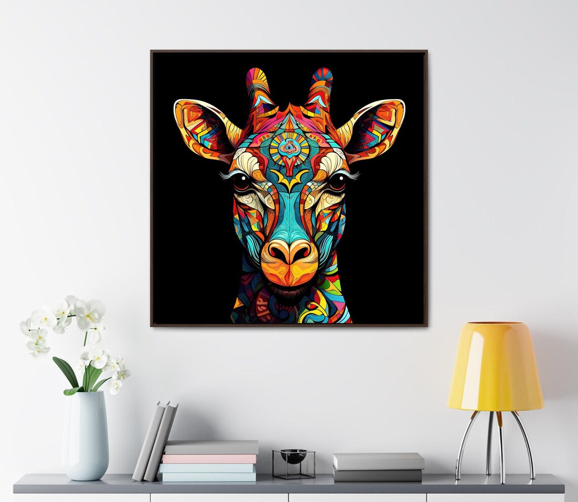 Giraffe Pop Style Art Print, Wild Animal Poster - Image 3
