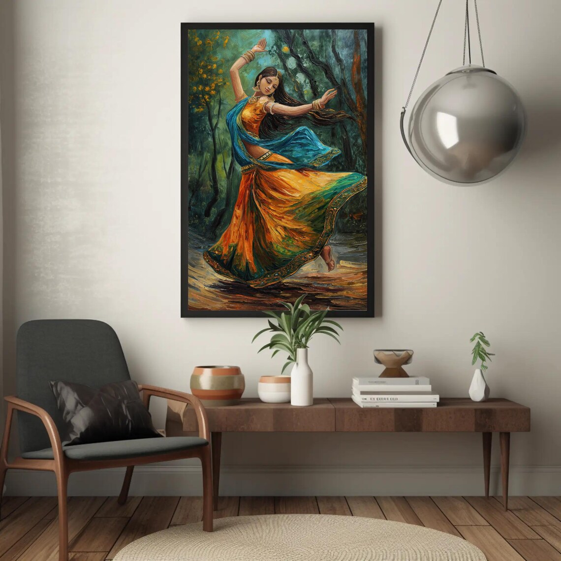 Indian Woman Dancing In A Lush Tropical Forest Clearing Poster - Image 4