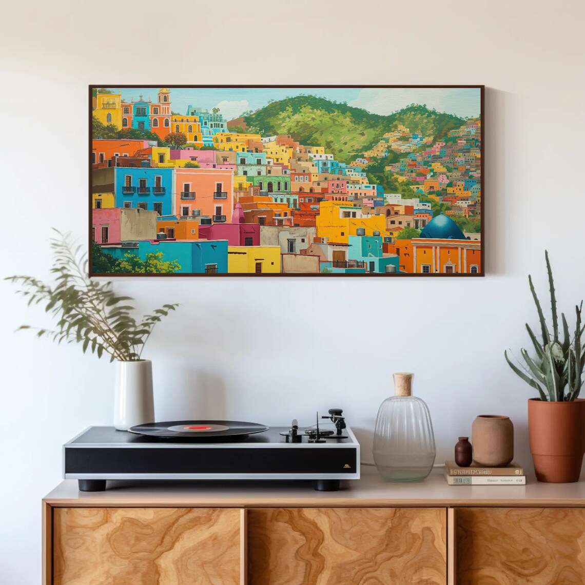 Colorful Guanajuato Mexico Hillside Town Panorama Travel Wall Poster - Image 3