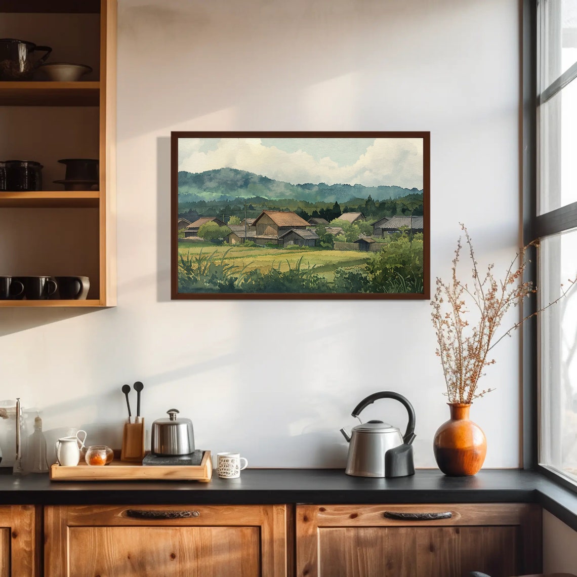 Japan Countryside Watercolour Art Japanese Wall Art Japan Travel Print Wall Art Japanese Culture Ready To Hang - Image 3