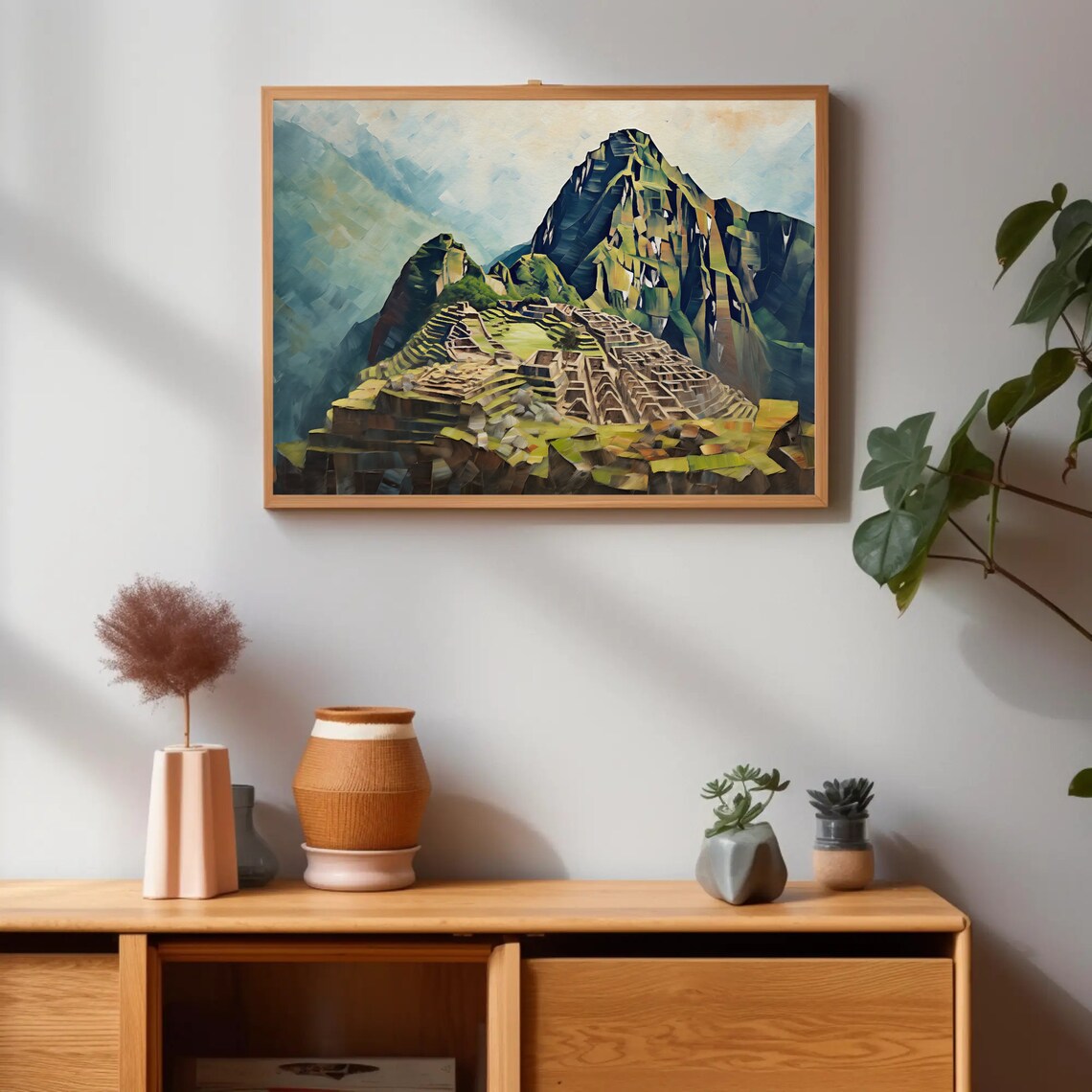 Machu Picchu Oil Painting, Peruvian Travel Art - Image 3
