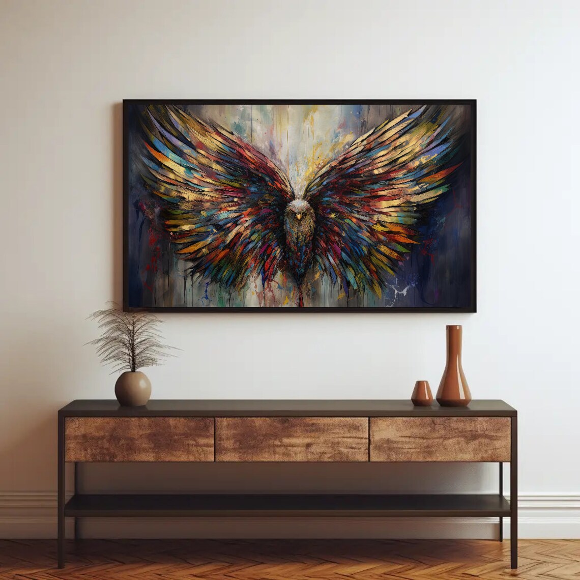 Eagle Wings Colorful Abstract Wall Poster Print - Image 5