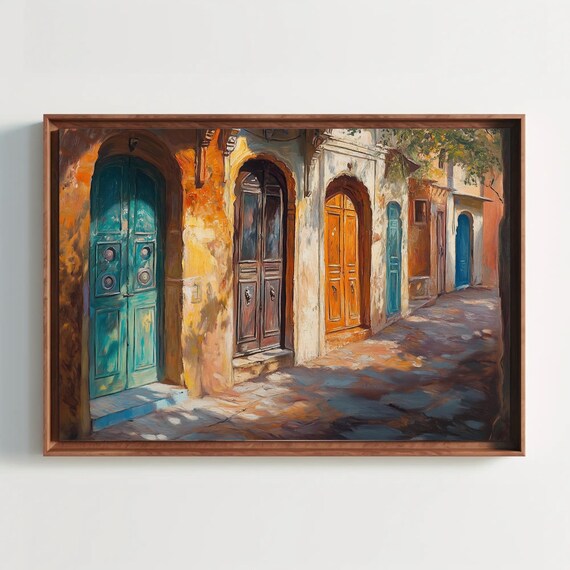 Rajasthani Doors, Jaipur Street Scene Art Print