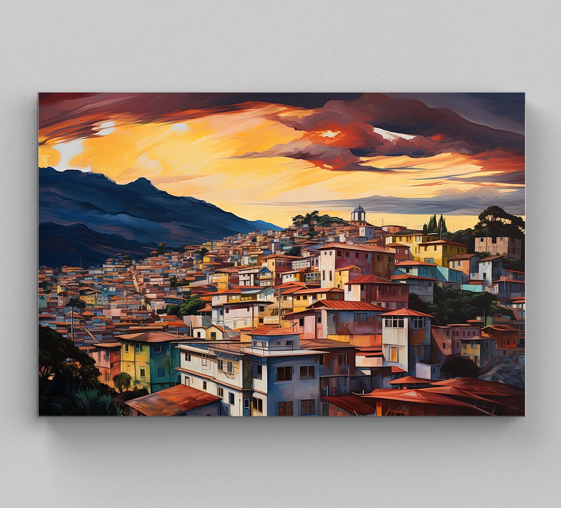 Quito Ecuador Travel Poster, Oil-Painting Style