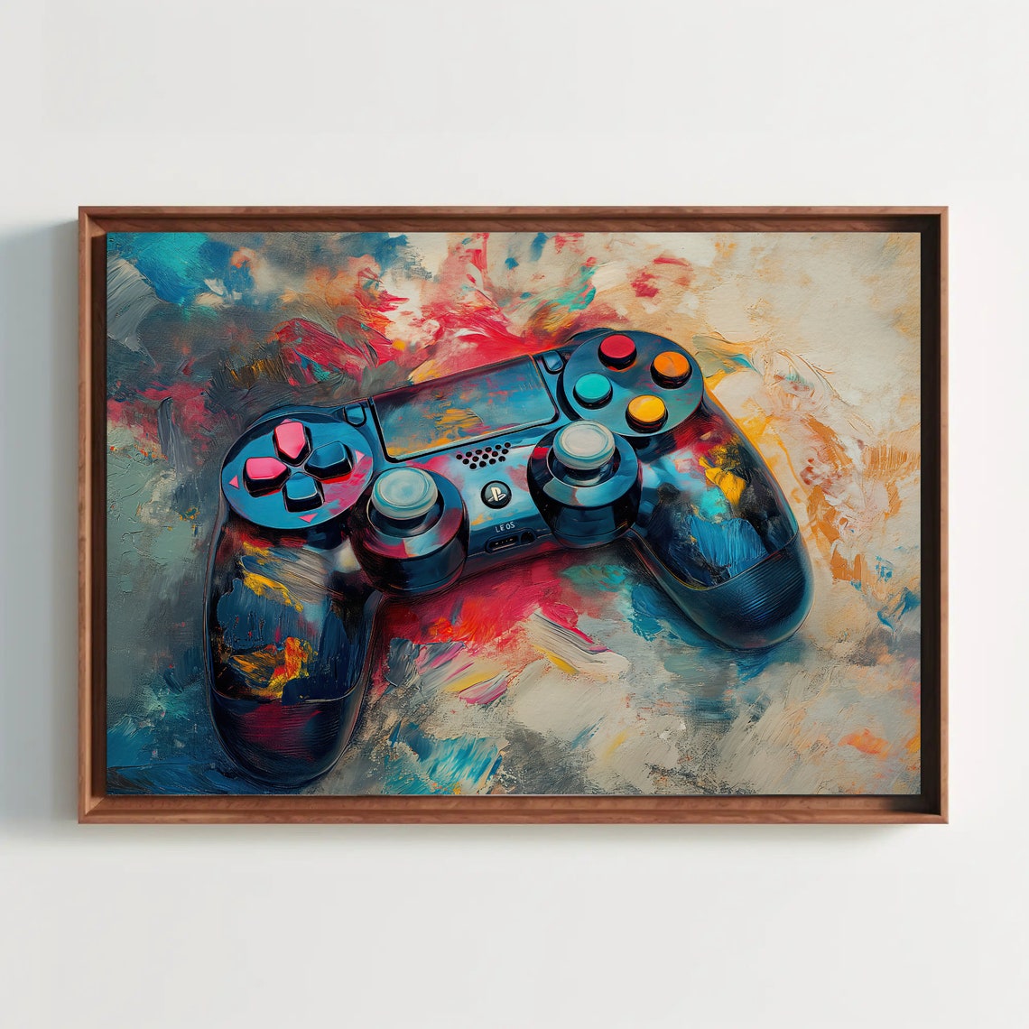 Painted Game Controller Colorful Abstract Gamer Decor Poster