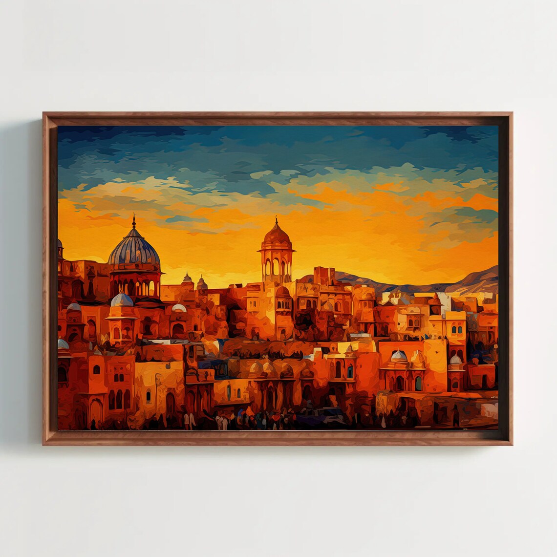 Rajasthan India Wall Art, Modern Oil Painting Print