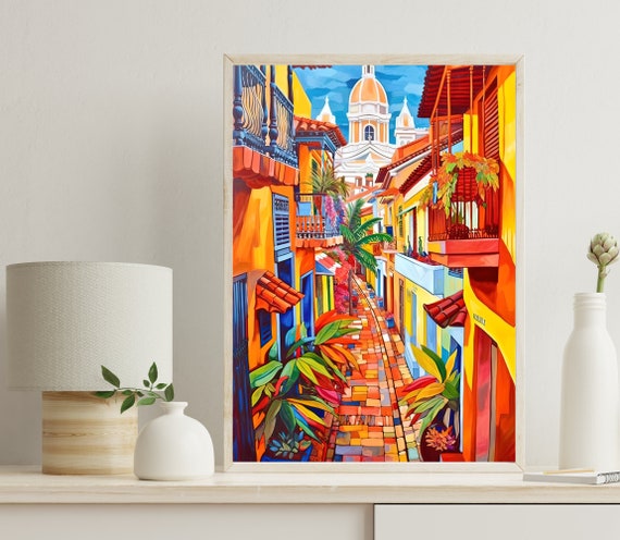 Cartagena Colombia Cityscape Travel Poster Print