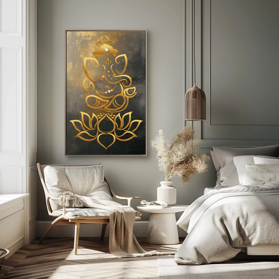 Lord Ganesha Minimalist Abstract Hindu Deity Art Print - Image 4