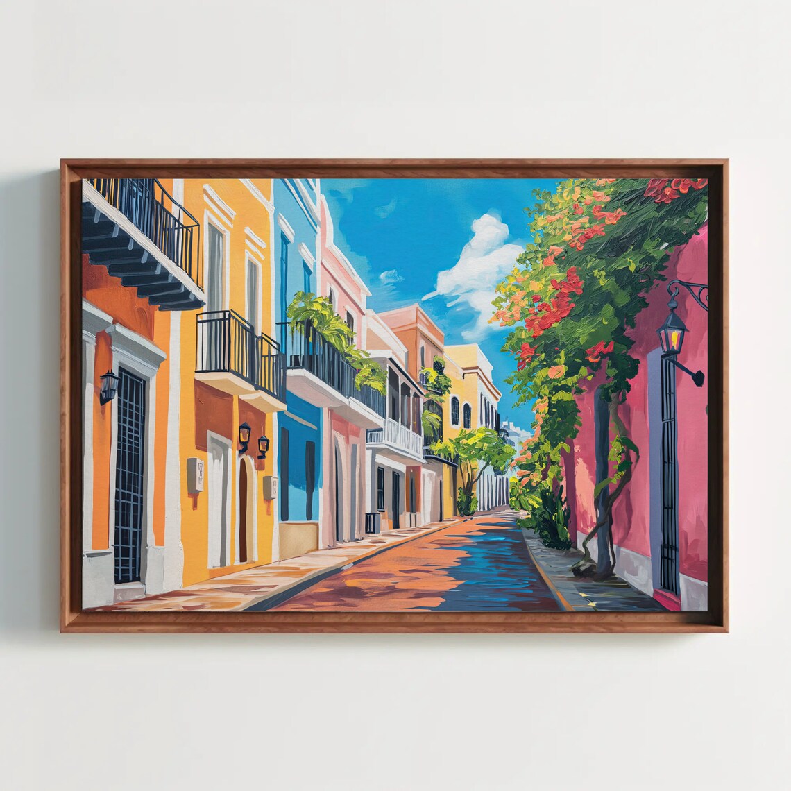 San Juan Oil Painting Poster, Puerto Rico Caribbean