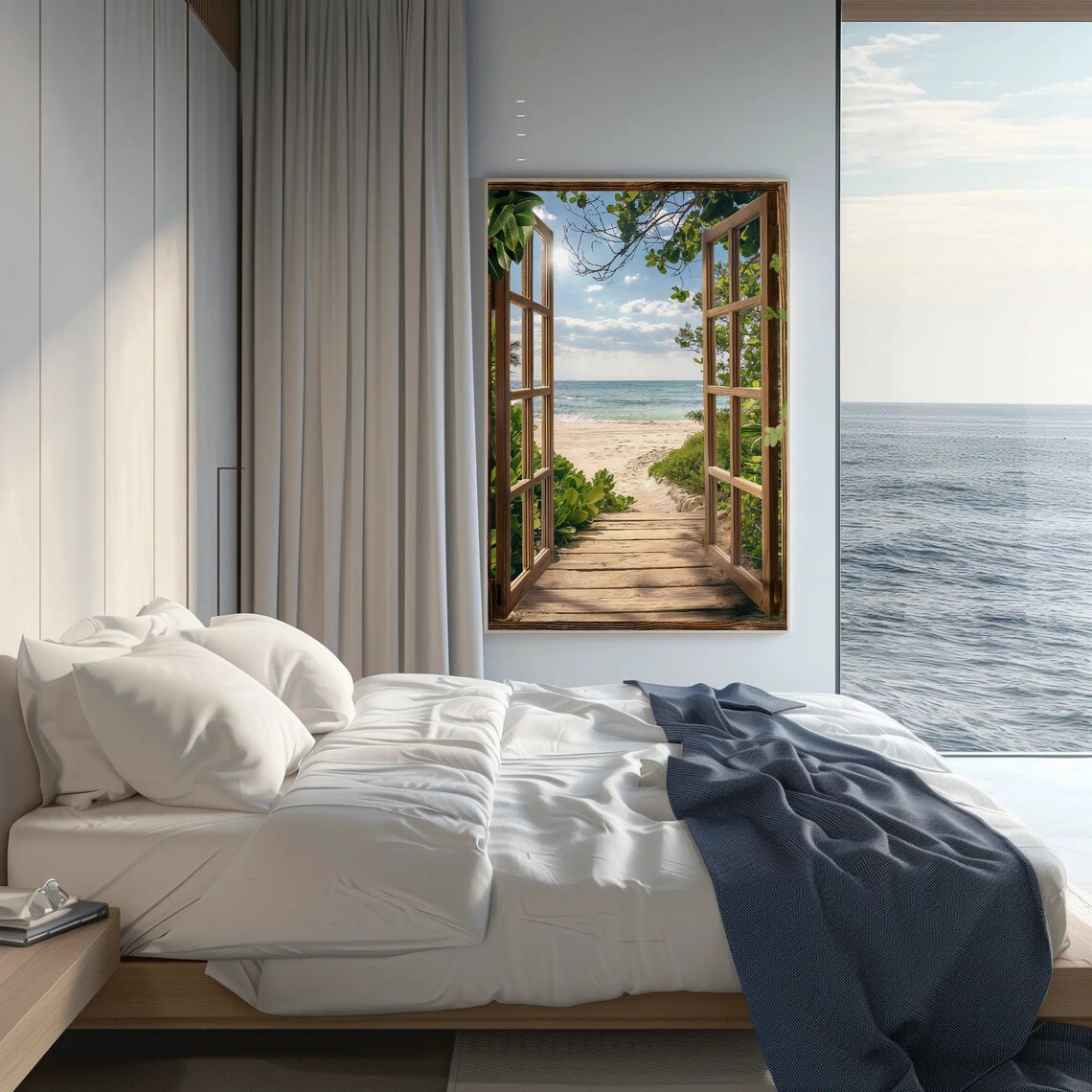 Pathway To The Beach 3D Faux Window View Art Print - Image 4