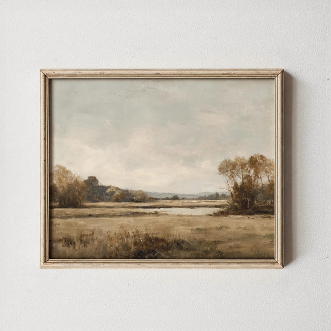 Rustic Countryside Landscape Open Field Vintage Farmhouse Poster
