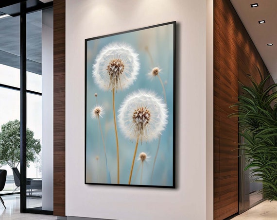 Dandelion Art Dream Canvas Natureinspired Wall Decor Serene Botanical Print Ready To Hang