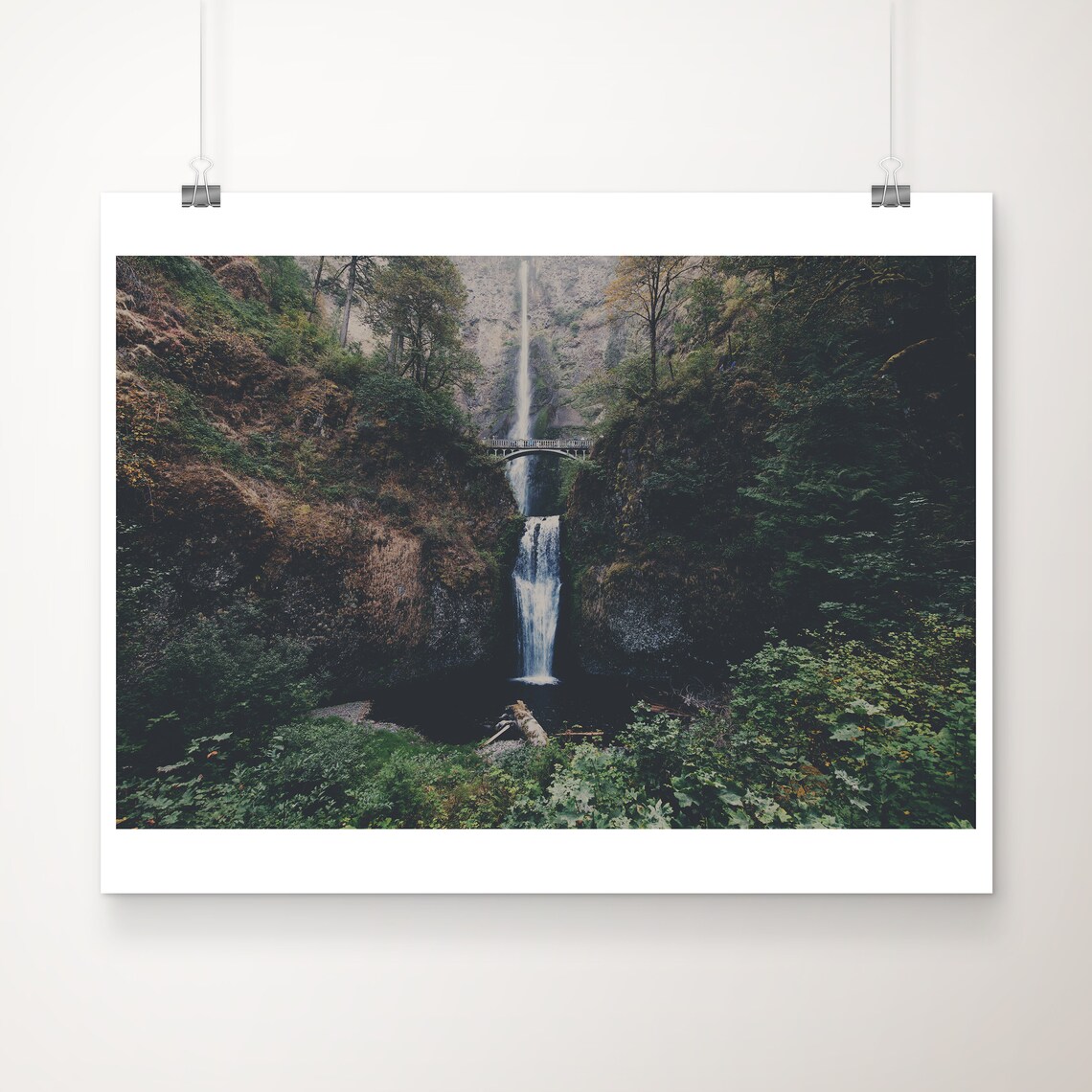 Multnomah Falls Oregon Waterfall Travel Poster