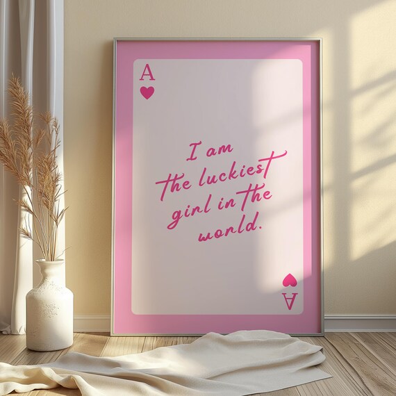 Pink Dorm Prints Set Of 3 Teen Girl Room Decor Wall Art For Girls Girly Bedroom Luckiest In The World