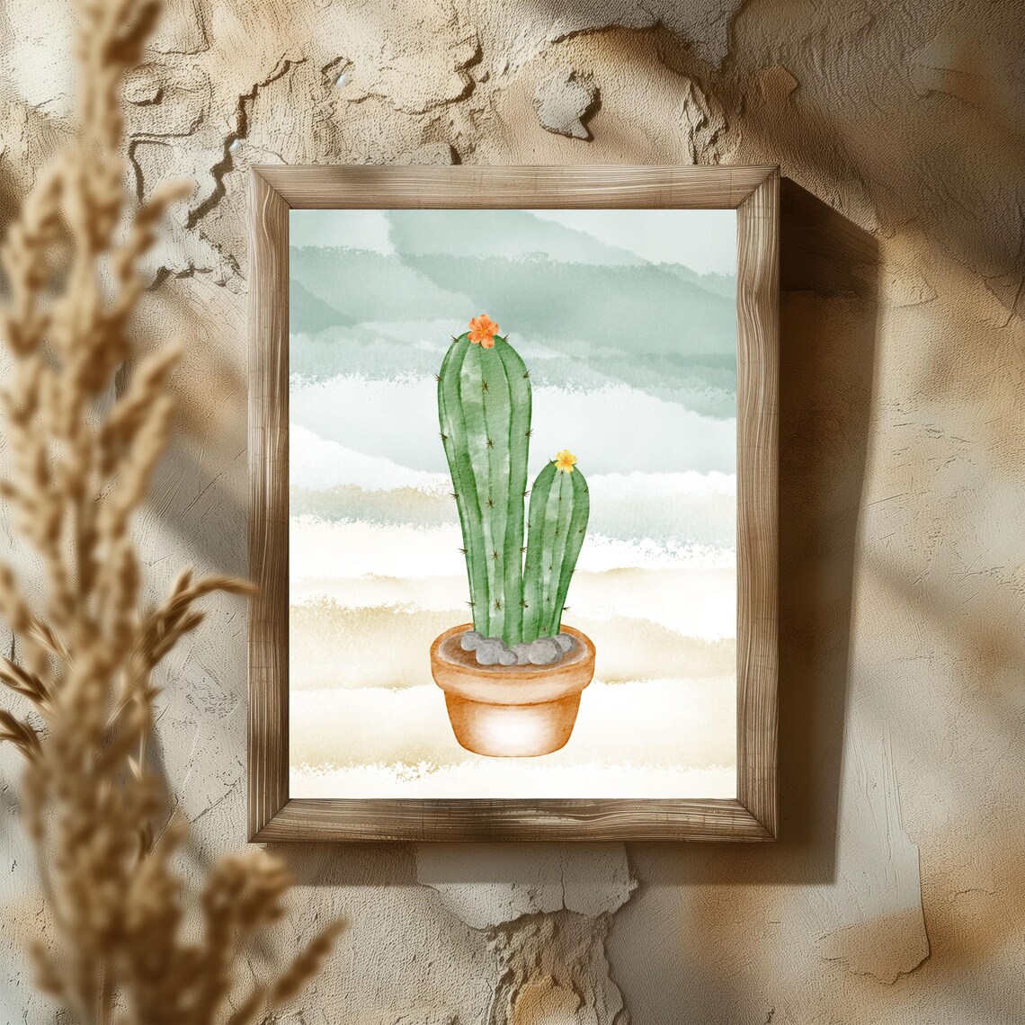 Watercolor Cactus Art Print, Boho Botanical Decor - Image 3
