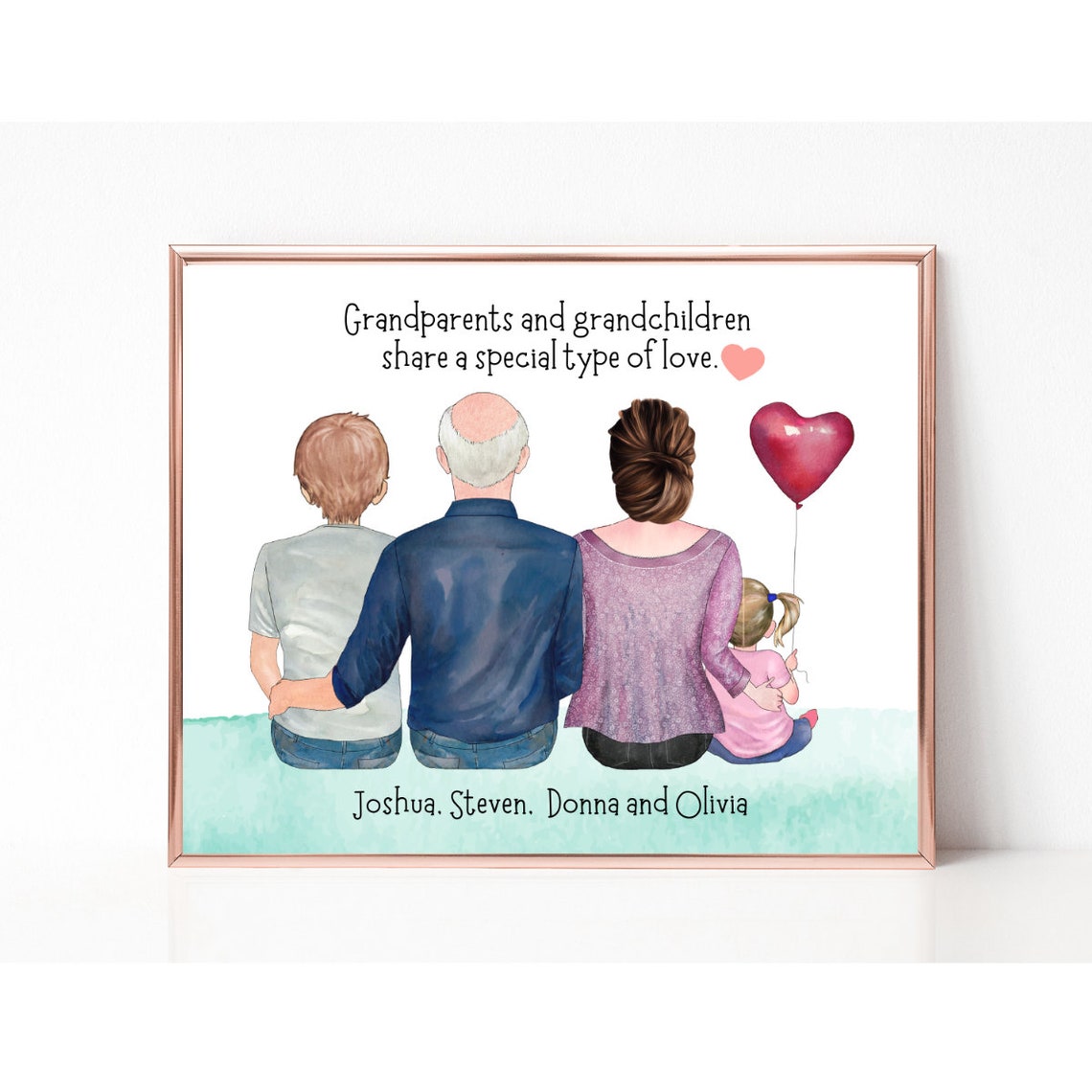 Personalised Grandparent Print Grandparents Gift Family Gift Mothers Day Grandchildren Christmas Family Print Grandma And Grandpa Gift