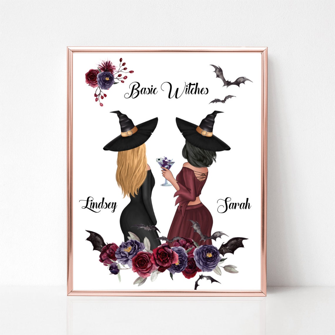 Basic Witches Halloween Best Friends Witch Cocktail Portrait Poster