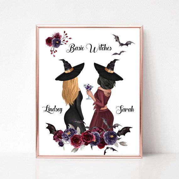 Basic Witches Halloween Best Friends Witch Cocktail Portrait Poster