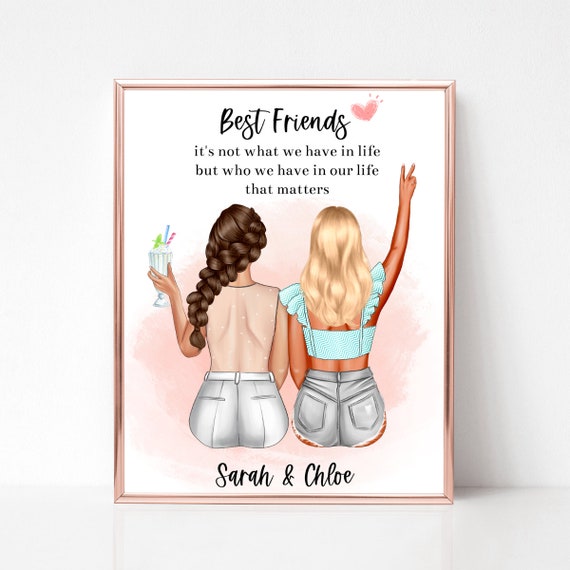 Best Friends Milkshake Quote Custom Two Friends Portrait Poster