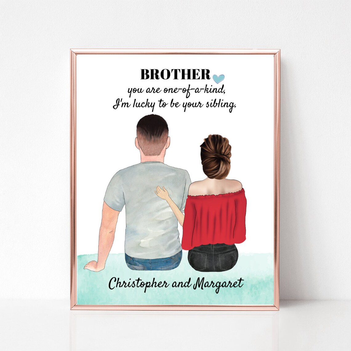 Brother You Are One of a Kind Personalized Gift Poster for Him
