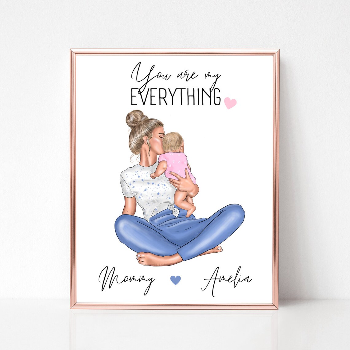 New Mom With Newborn Baby You Are My Everything Custom Portrait Poster - Image 3