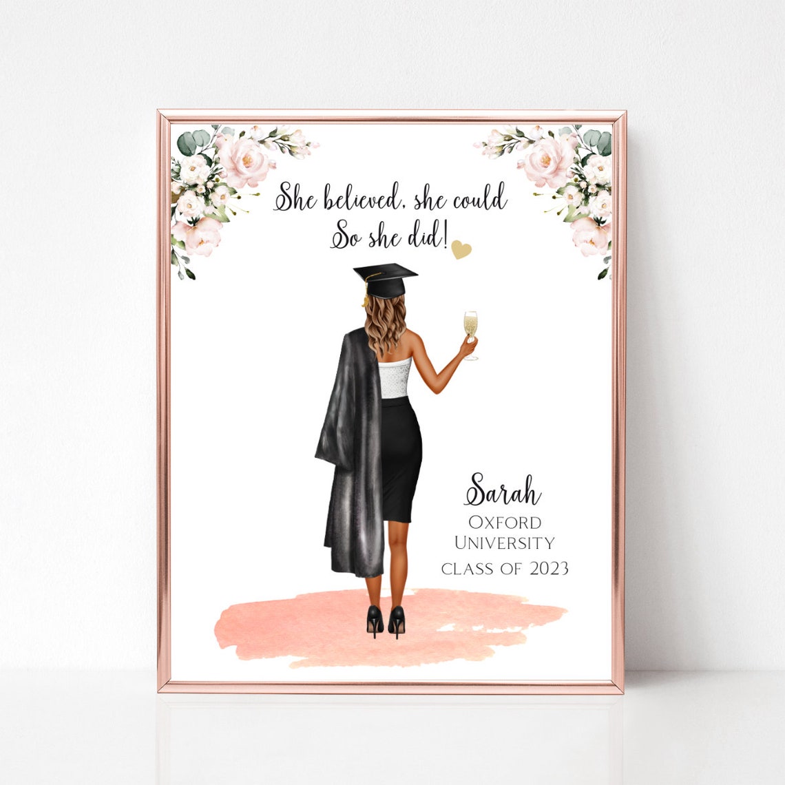 Oxford University She Believed She Could Graduate Keepsake Poster