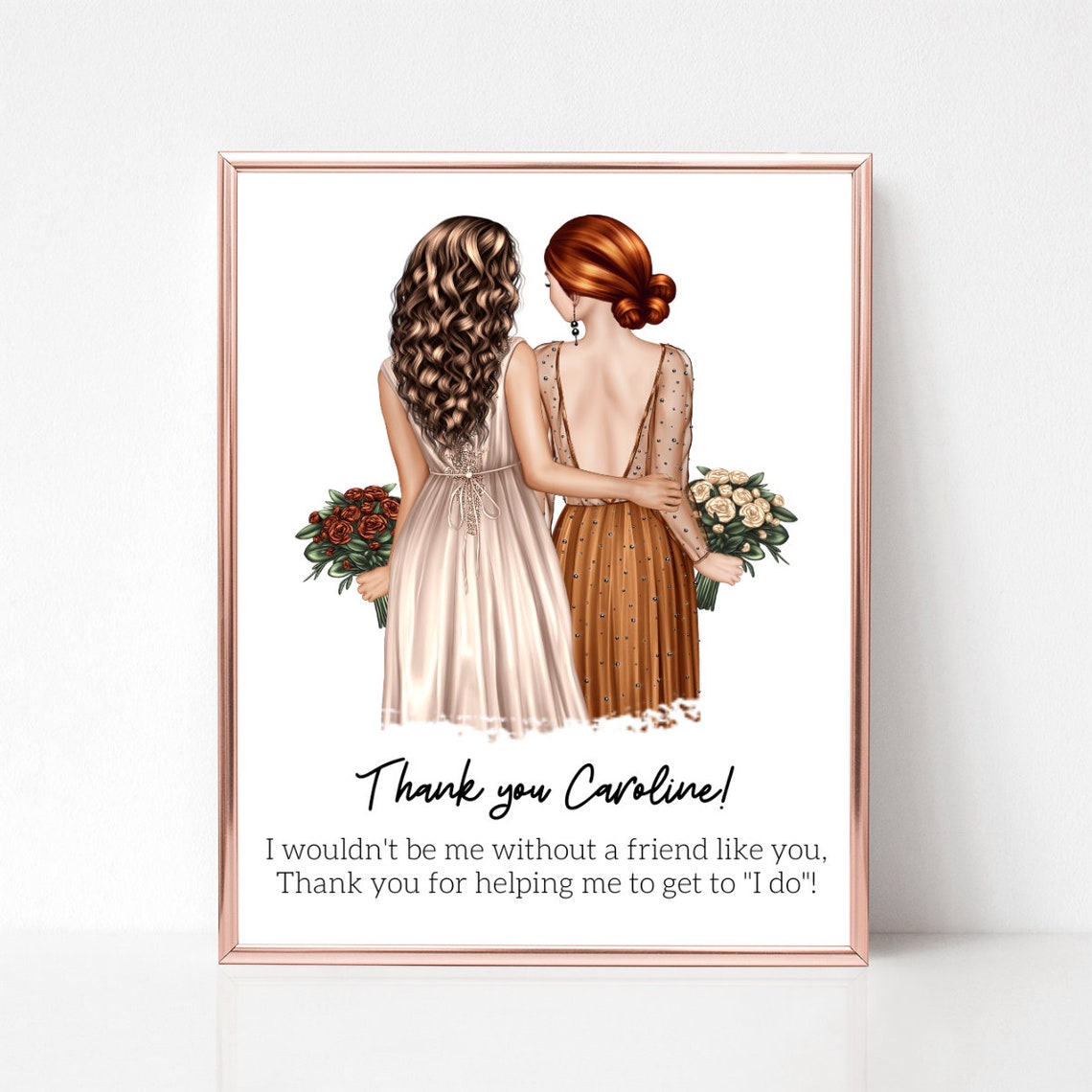Personalized Thank You Bridesmaid Print Helping Me Get to I Do Gift - Image 2