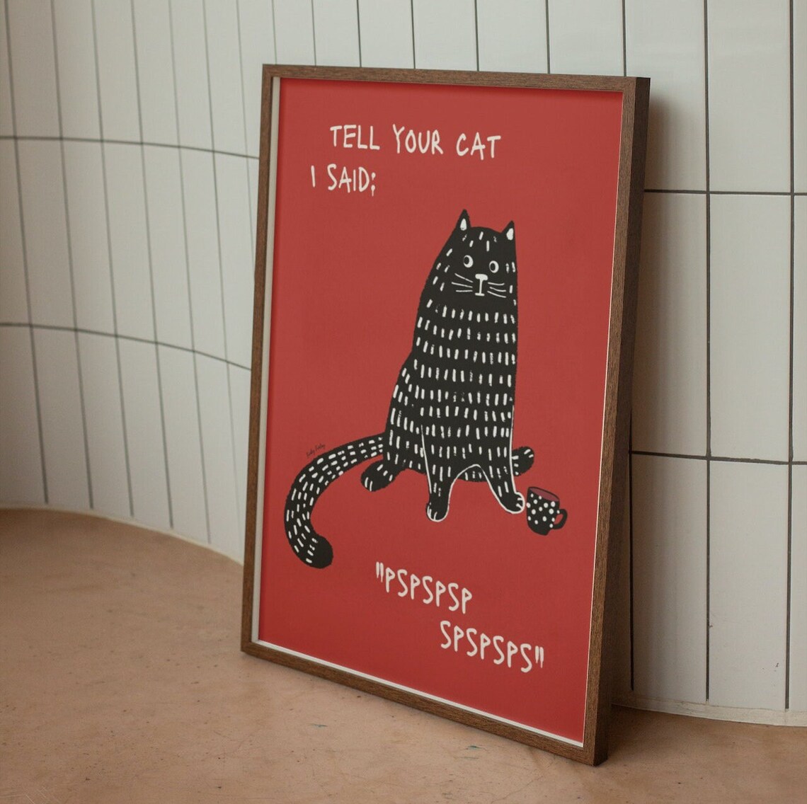 Funny Black Cat Poster, Cute Feline Wall Decor - Image 2