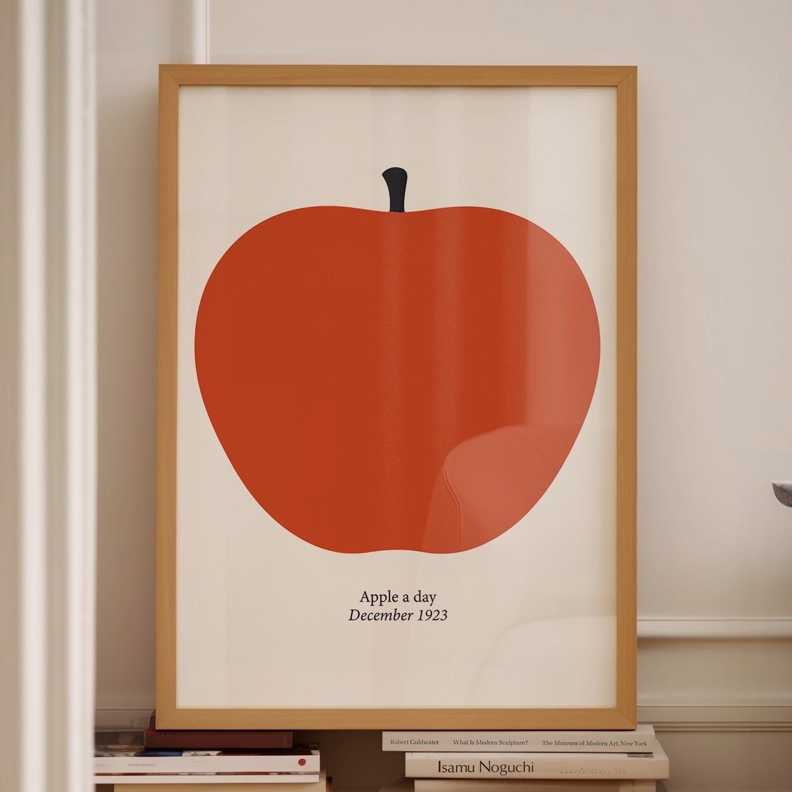 Apple A Day December 1923 Retro Red Fruit Minimalist Large Poster