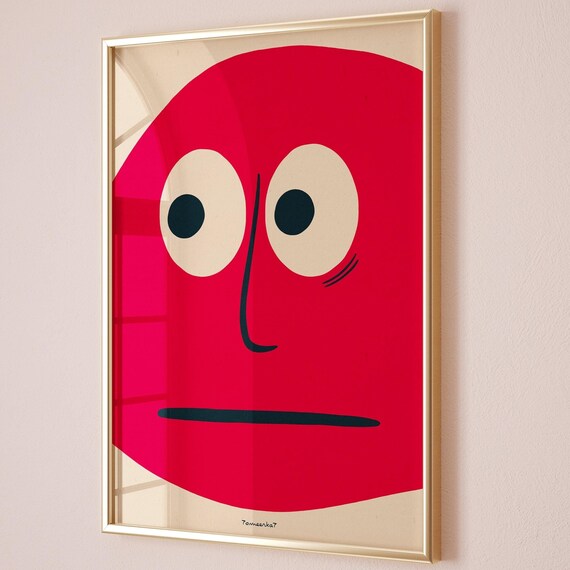 Red Face Funky Poster, Uplifting Inspirational