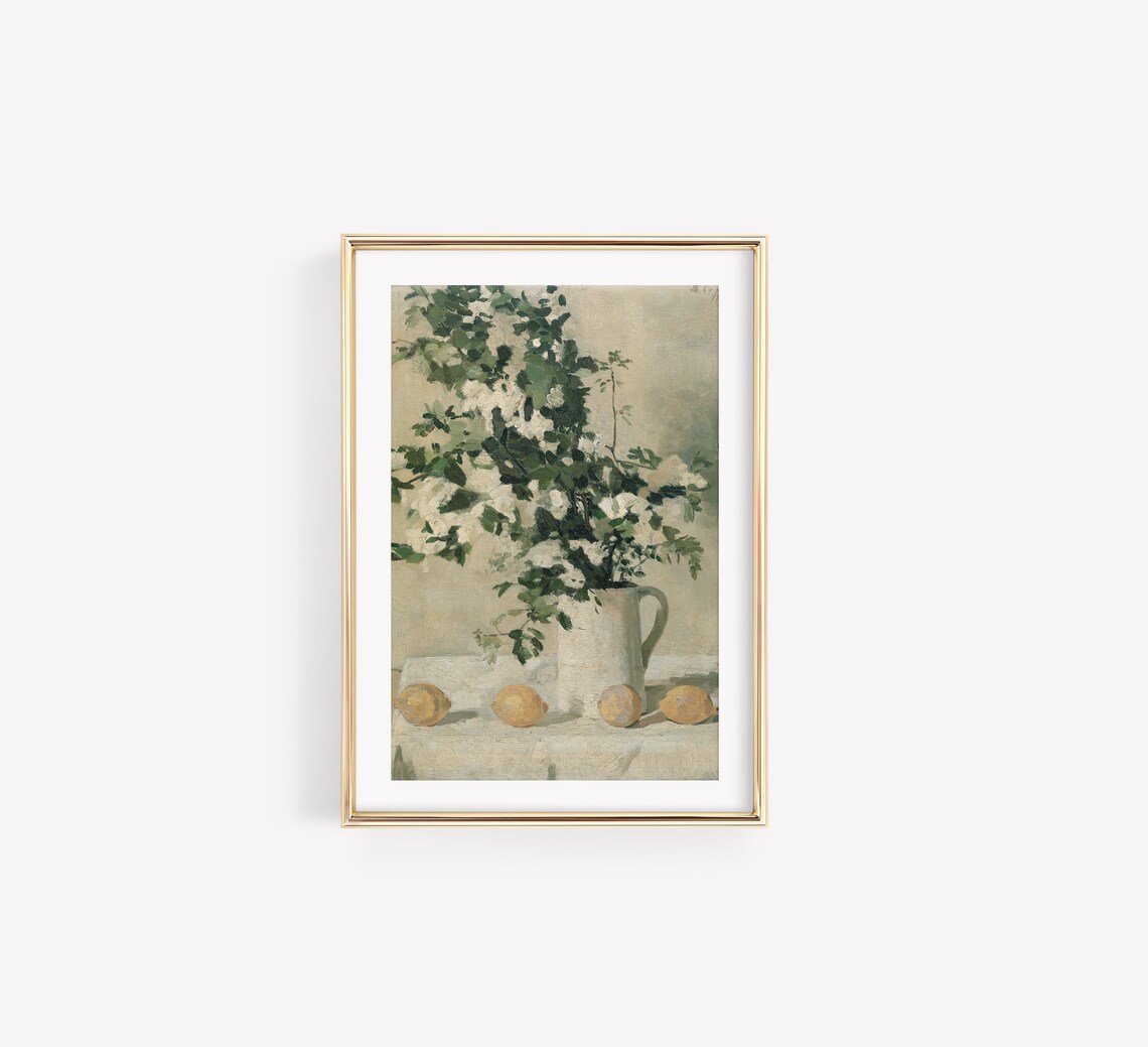 Vintage Farmhouse Kitchen Decor Still Life Oil Painting, Art Print - Image 2