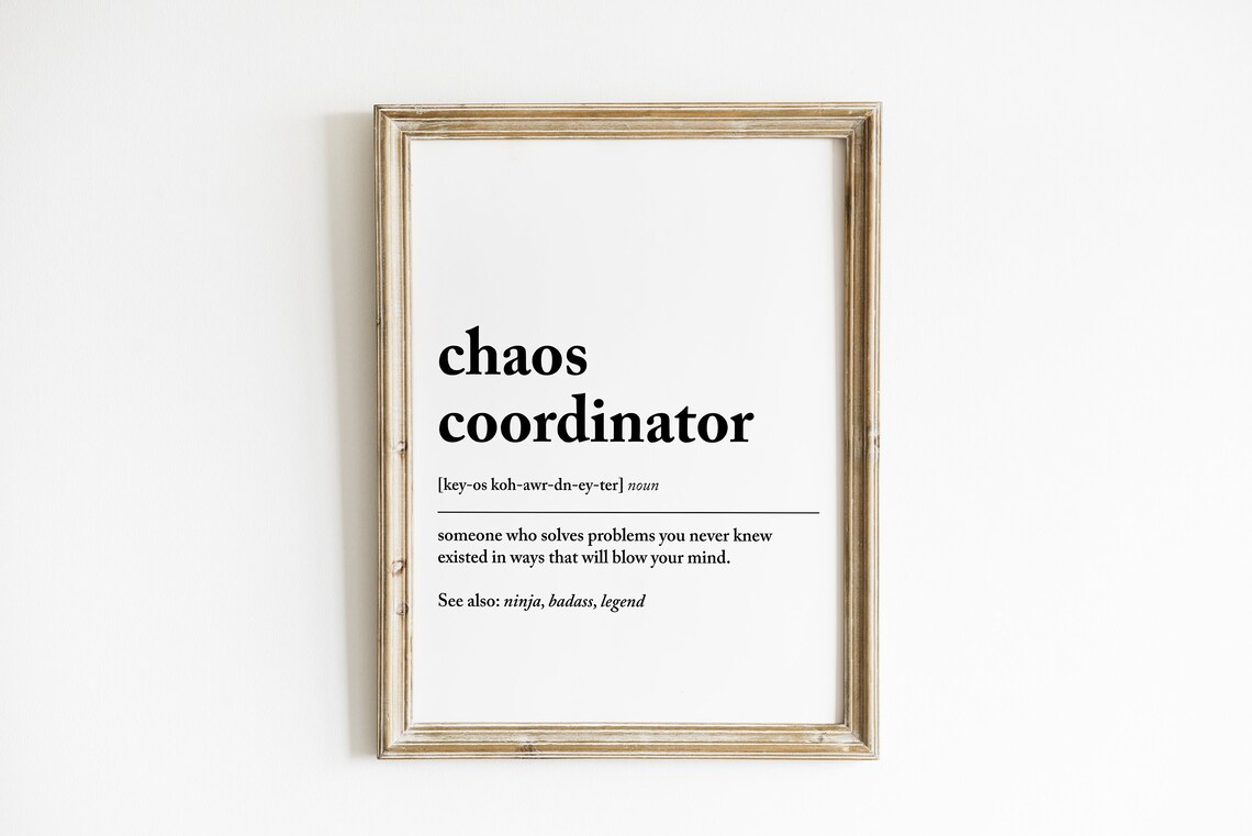 Chaos Coordinator Definition Funny Office Poster Print