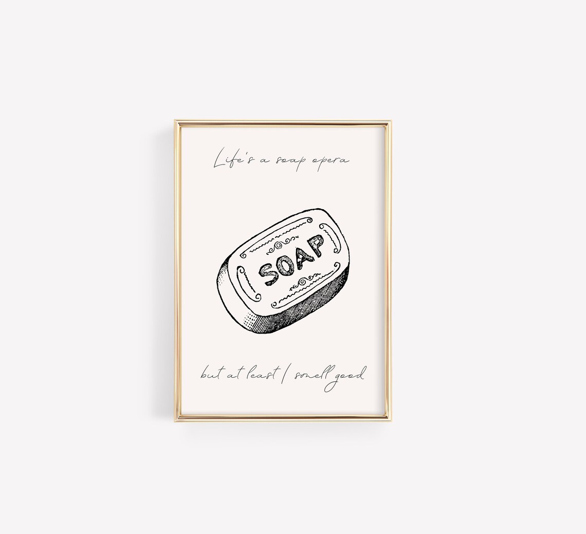 Vintage Soap Bathroom Decor, Toilet Humor Poster - Image 2