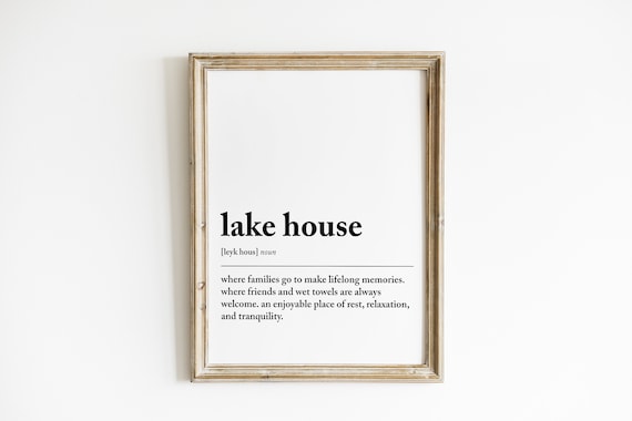 Lake House Definition Art Print, Lake House Decor