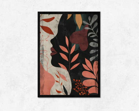 Dark Shadow Abstract Wall Art L Colorful Illustration Home Decoration Instant Beautiful Room Decor Frame