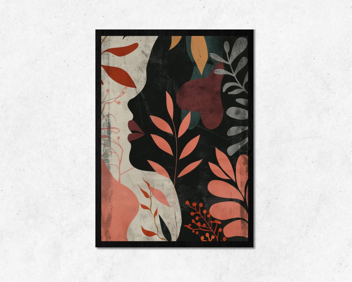 Dark Shadow Abstract Wall Art L Colorful Illustration Home Decoration Instant Beautiful Room Decor Frame