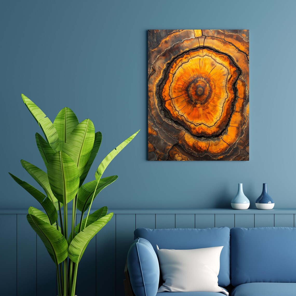 Tree Ring Wall Art Abstract Colorful Tree Ring Wall Decor Minimalist Home Art Modern Farmhouse Living Room Print - Image 5